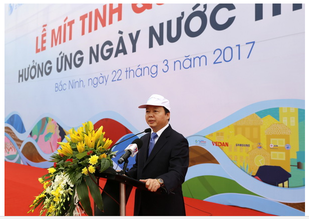 Bộ trưởng Bộ TN&MT Trần Hồng Hà kêu gọi tái sử dụng nước thải để biến nước thải thành tài nguyên.